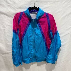 Longstreet Med Vintage Windbreaker Retro 80s 90s Colorblock Festival Streetwear